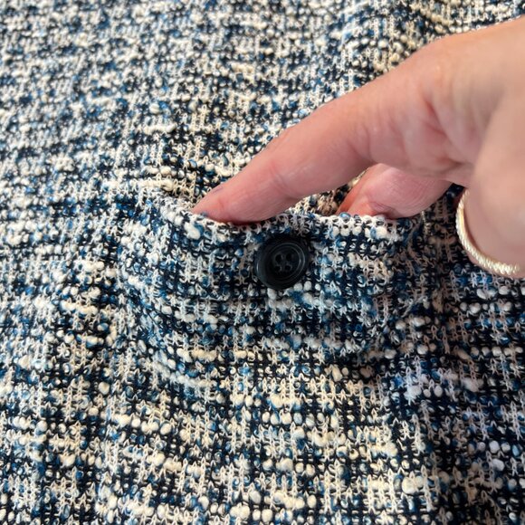 💙Talbots Black White Grey light blue  Tweed-Inspired Midi Dress - Size XL - Picture 5 of 10